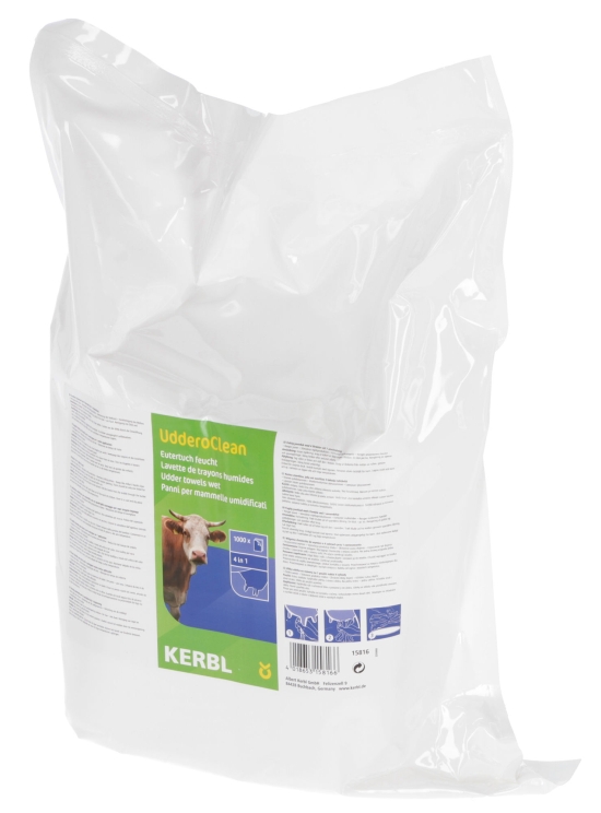 Chiffon pour mamelle propre Uddero humide en sachets de recharge - 1000 feuilles