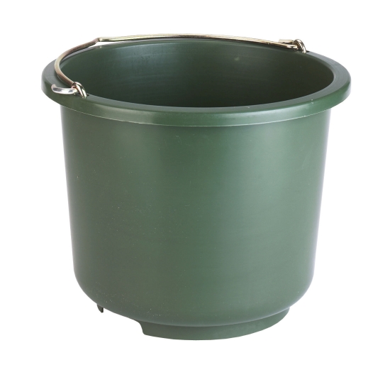Stal- en bouwemmer, 12 l olijfgroen