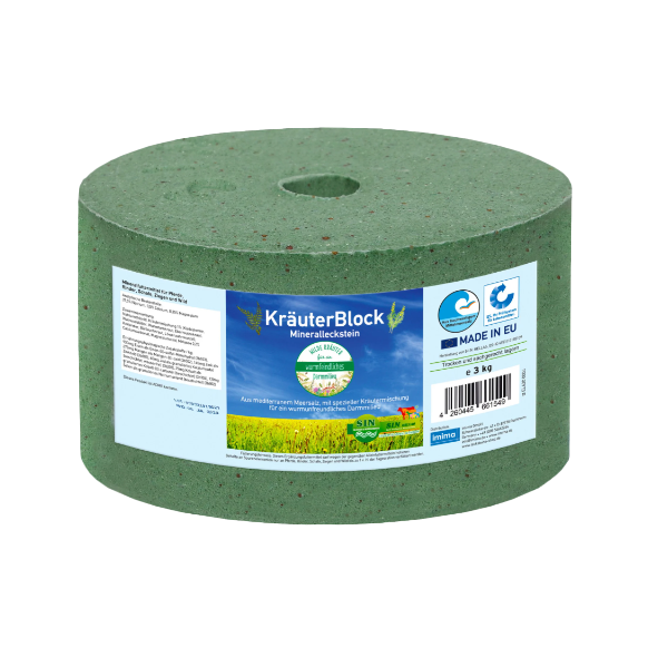 Pierre à lécher minérale 'bloc d'herbes '3kg