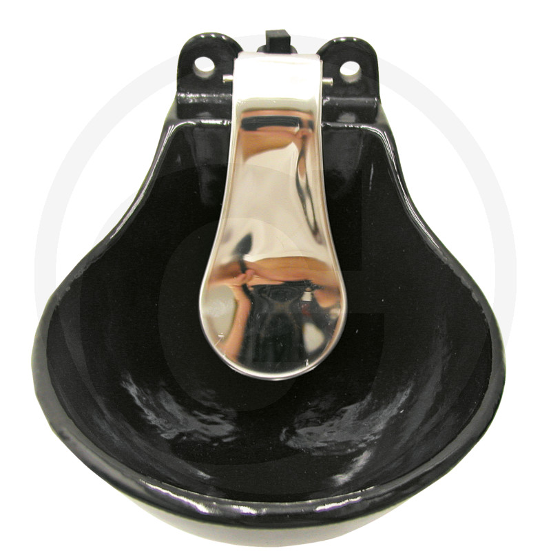 Drinkbak emaille met lepel zwart 1,5l