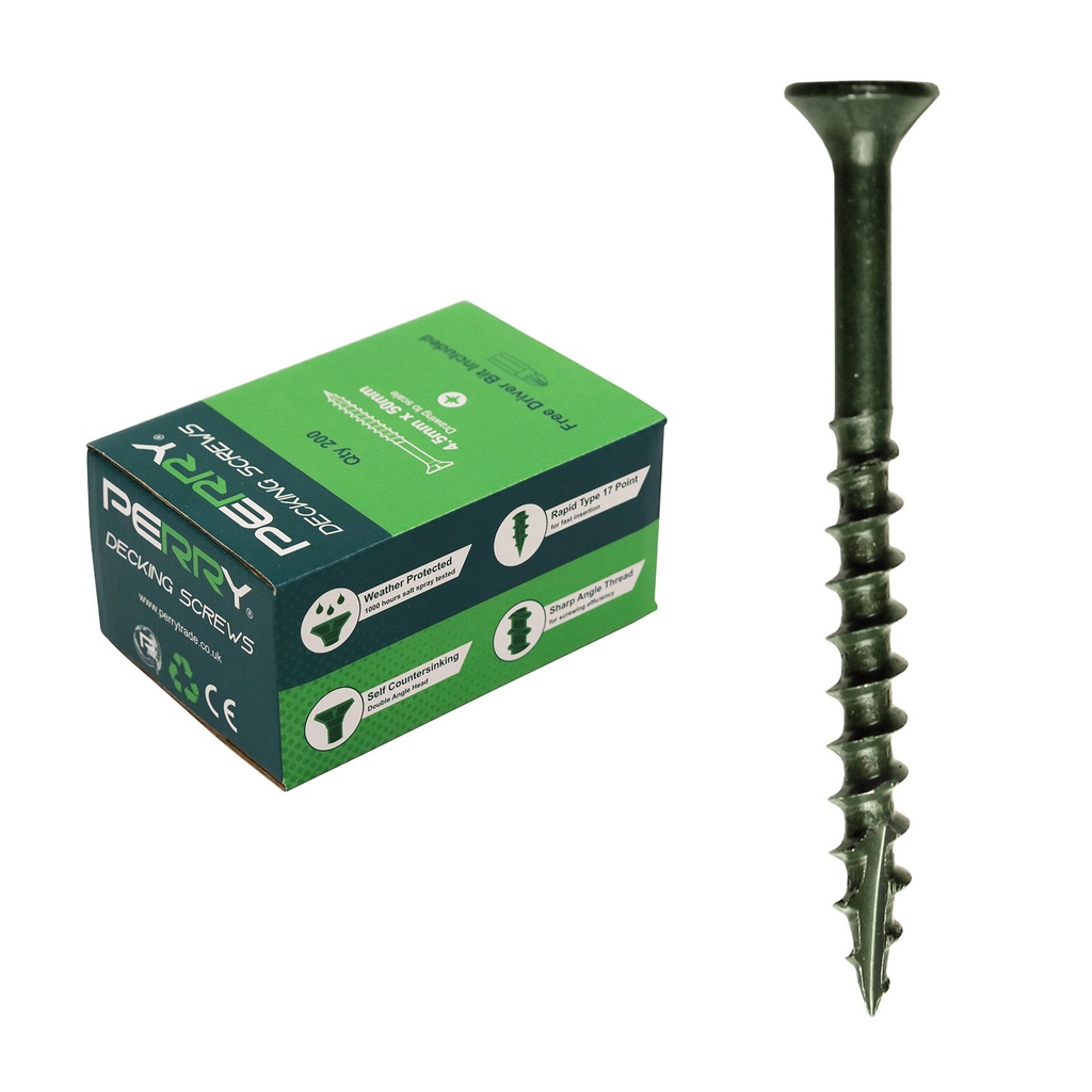 Houtschroeven 4.5mm x 50 mm 200st incl bit
