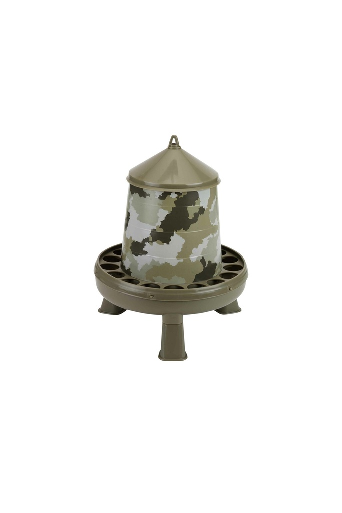 Kunststof voedersiloo met poten camouflage 2 kg