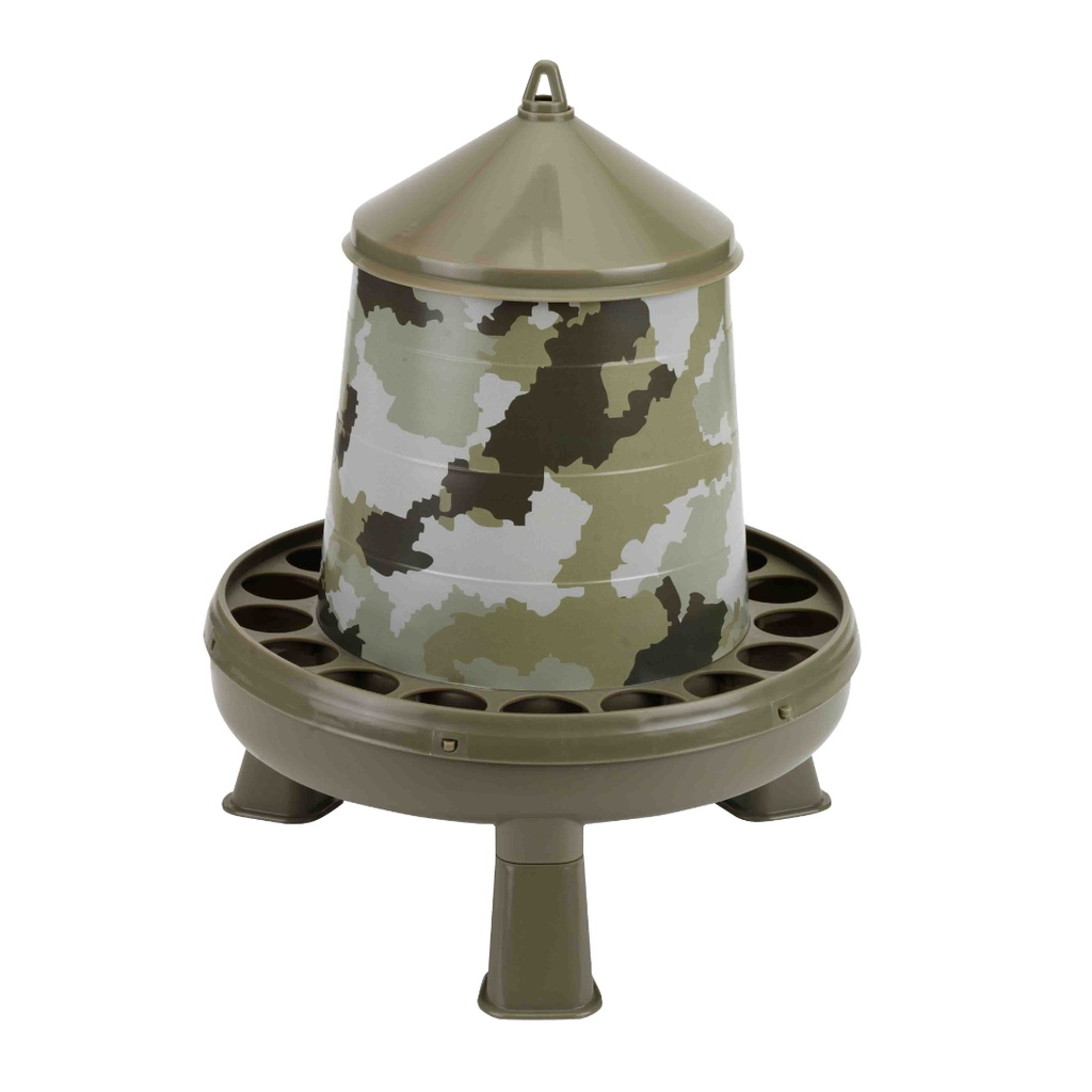 Trémie plastique volailles avec pieds camouflage 4 kg