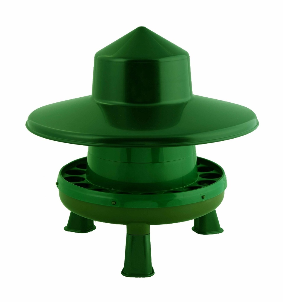 Recycled poultry feeder with legs & rainhat 4 kg