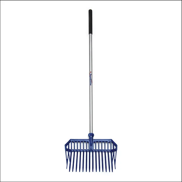 Fynalite Fourche à crottin en PVC avec manche en aluminium
